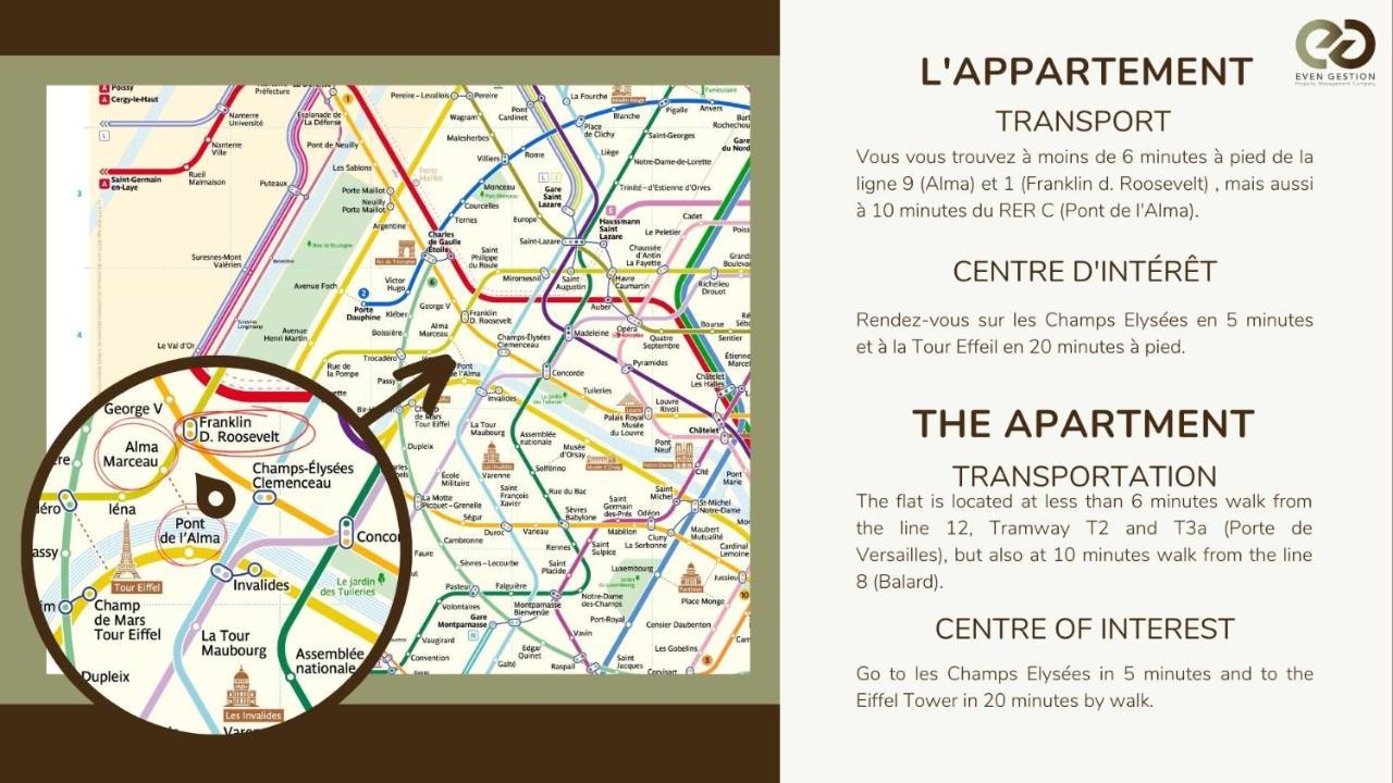 Champs Elysées!montaigne, New Luxurious 6pers Flat *