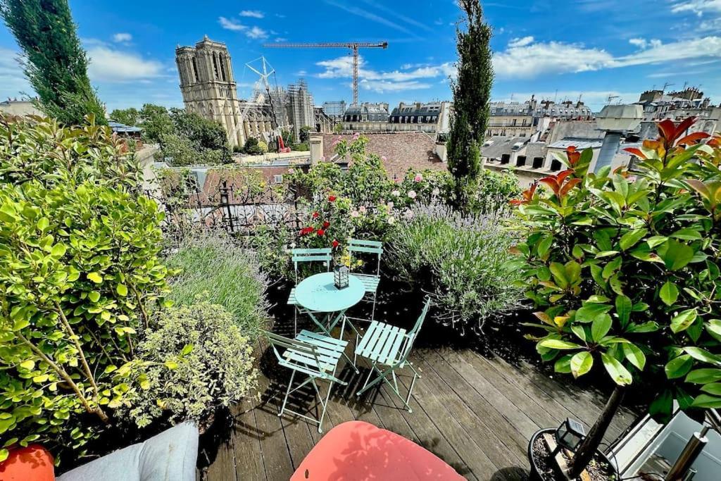 Apartment Rooftop Triplex With Garden At Notre Dame *