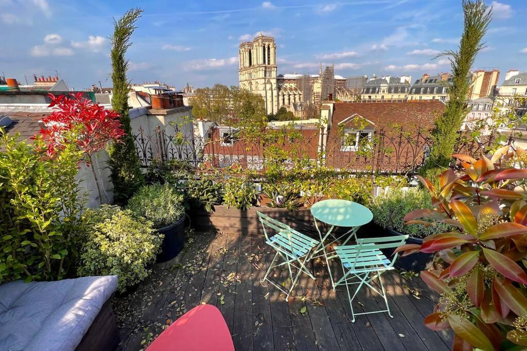 Rooftop Triplex With Garden At Notre Dame